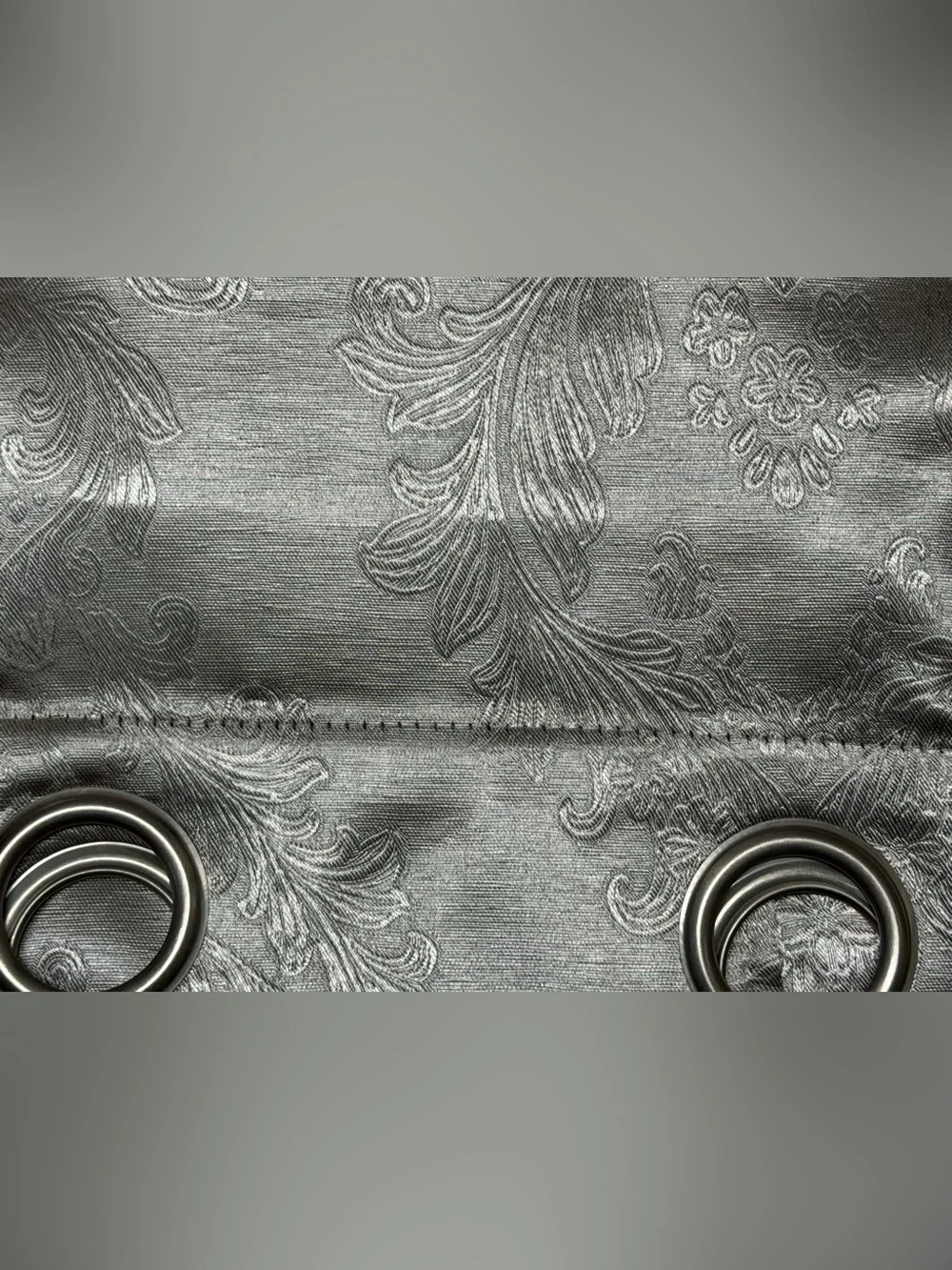 VCNY Home Silver Jacquard Grommet Blackout Curtain Panel, set of 2, NWT